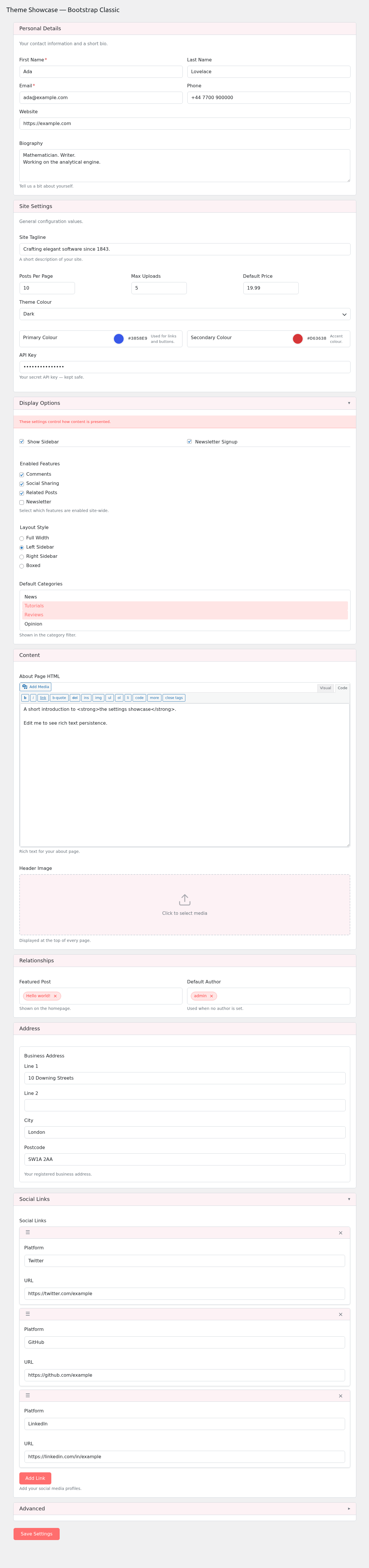 Bootstrap Classic theme